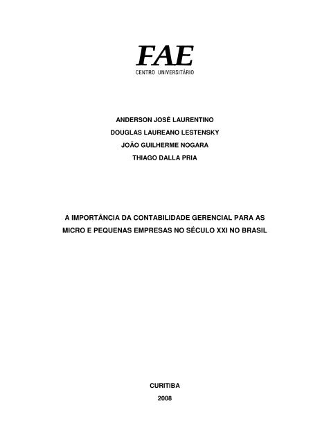 O Relacionamento entre a Contabilidade Gerencial e o Processo de  Planejamento: Estudo em uma Holding