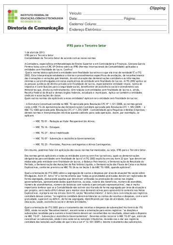 IFRS para o Terceiro Setor