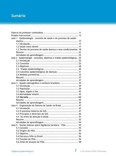 Vigilância Epidemiológica I - CEAD - Unimontes