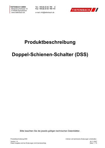 Produktbeschreibung Doppel-Schienen-Schalter (DSS)