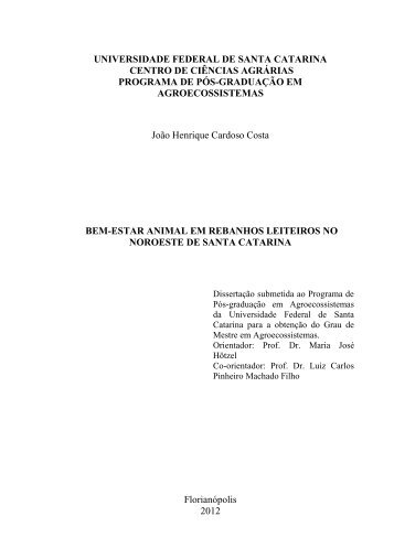 Bem-estar animal em rebanhos leiteiros no noroeste de Santa ...