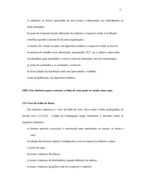 NORMAS PARA ELABORAÇÃO DE RELATÓRIO ... - CAL - UFSC