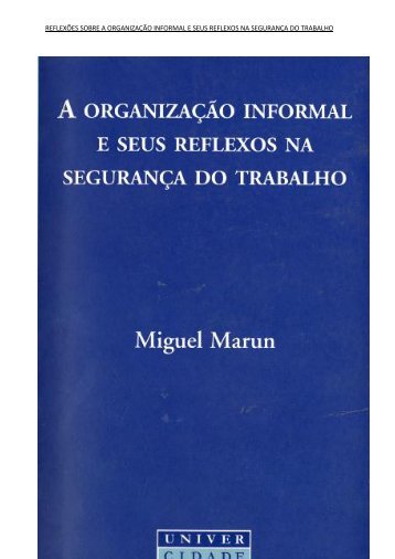 reflexões sobre a organização informal e seus reflexos na ... - CRA-RJ