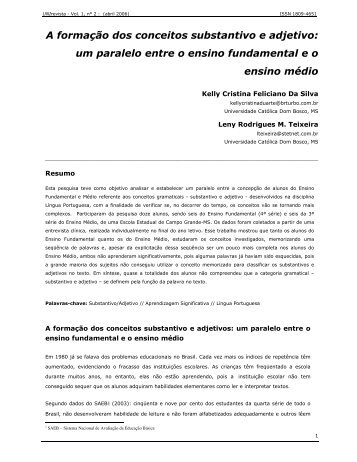 A formação dos conceitos substantivo e adjetivo: um ... - Unirevista