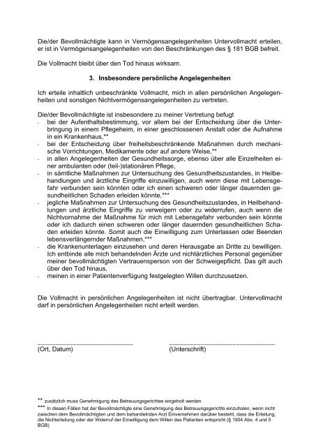 Formular Vorsorgevollmacht - Volksbank Ochtrup eG