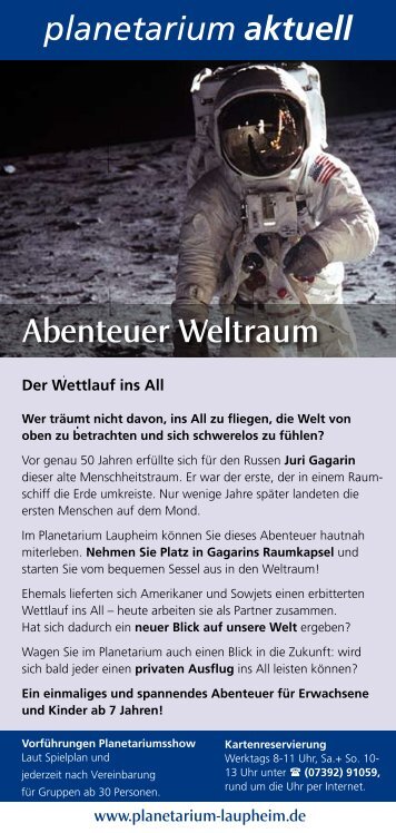 Abenteuer Weltraum - Volkssternwarte und Planetarium Laupheim