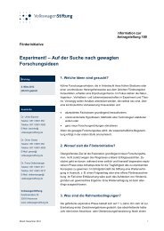 Information zur Antragstellung 100 - VolkswagenStiftung : Seite nicht ...