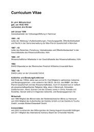 Curriculum Vitae - VolkswagenStiftung