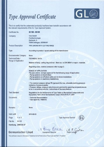 Type Approval Certificate - Volz Gruppe GmbH