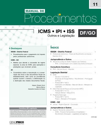 ICMS • IPI • ISS DF/GO - Cenofisco