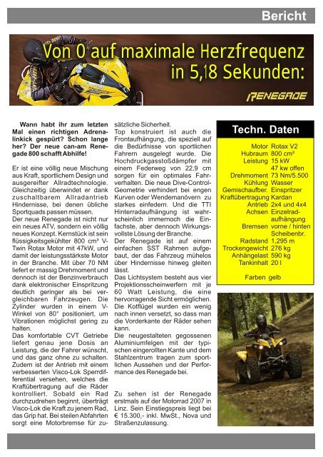 Quad & ATV des Jahres - VONBLON MASCHINEN GMBH