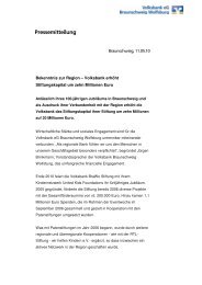 Bekenntnis zur Region - Volksbank eG Braunschweig Wolfsburg