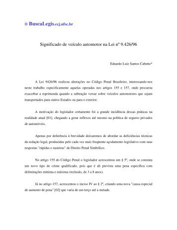 Significado de veículo automotor na Lei nº 9.426/96 - BuscaLegis ...