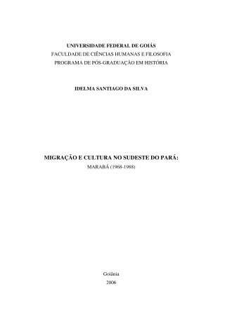 SILVA, Idelma Santiago da. Migração e cultura no - Pós-Graduação ...