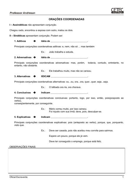 Exercícios Orações Coordenadas, PDF, Pobreza