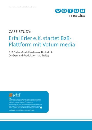 Erfal Erler e.K. startet B2B- Plattform mit Votum media