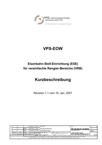 VPS EOW AK6  Kurzbeschreibung - VPS-Bahn VPS ...