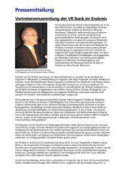 Pressemitteilung Zur Vertreterversammlung Pdf 61 Kb Vr Bank