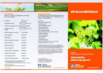 VR-KontoMODELLE - VR Bank Mittelhaardt eG