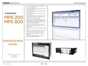 (Tandberg) MPS Admin Guide - Videoconferencia