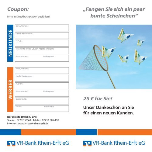 Kunden werben Kunden - Flyer - VR-Bank Rhein-Erft eG