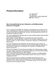 Neue Azubis - Volksbank und Raiffeisenbank Eisenach eG