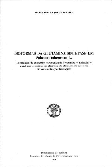 ISOFORMAS DA GLUTAMINA SINTETASE EM Solanum tuberosum L.