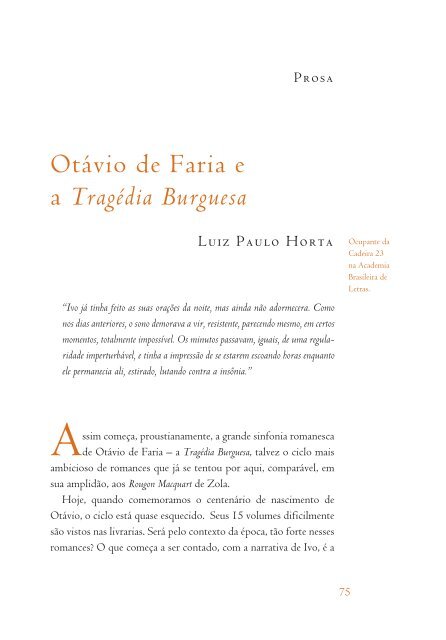 Prosa - Academia Brasileira de Letras