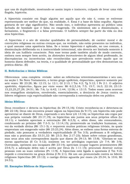 A luta contra o farisaísmo hipócrita - Assembleia de Deus do Cruzeiro