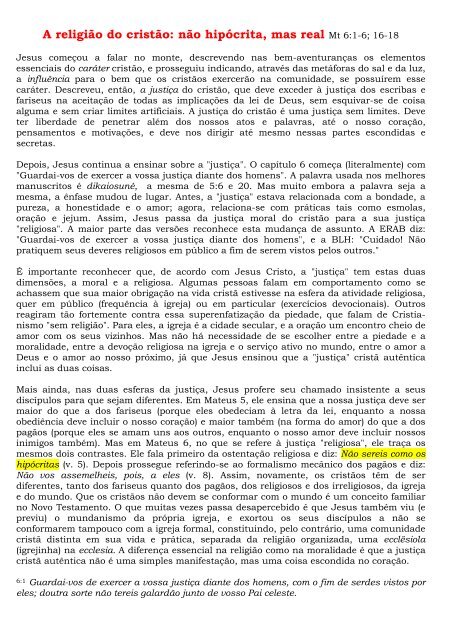 A luta contra o farisaísmo hipócrita - Assembleia de Deus do Cruzeiro