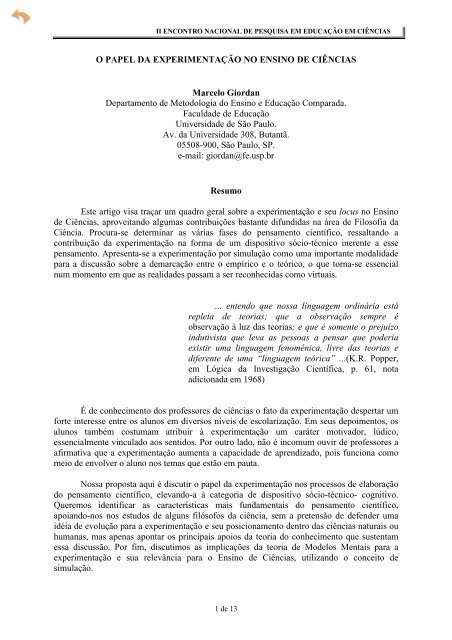 Linguagens, CÃ³digos e suas Tecnologias - Axpfep1.if.usp.br