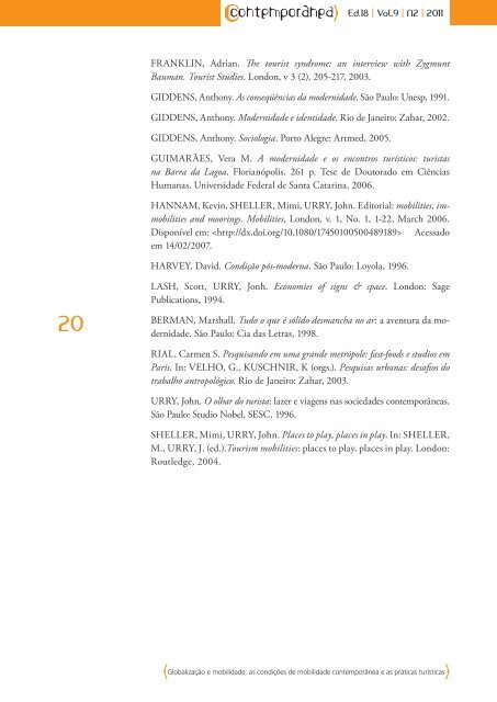 Edição 18 | Ano 9 | No.2 | 2011 REVISTA - Contemporânea - Uerj