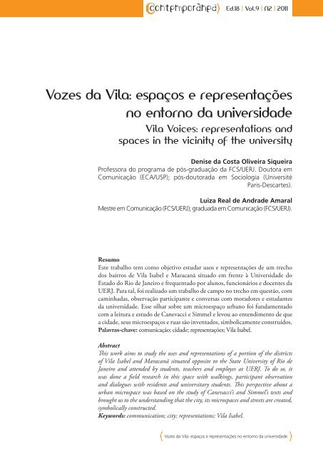 Edição 18 | Ano 9 | No.2 | 2011 REVISTA - Contemporânea - Uerj