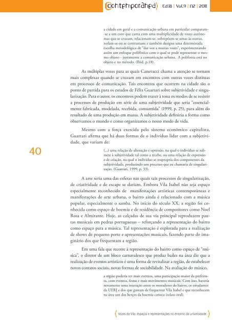 Edição 18 | Ano 9 | No.2 | 2011 REVISTA - Contemporânea - Uerj