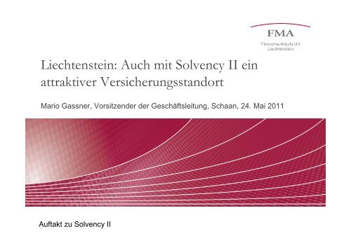 Liechtenstein: Auch mit Solvency II ein attraktiver ...