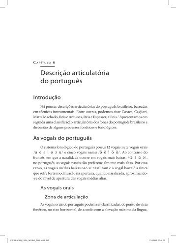 Capítulo 6 - Descrição articulatória do português - FALE