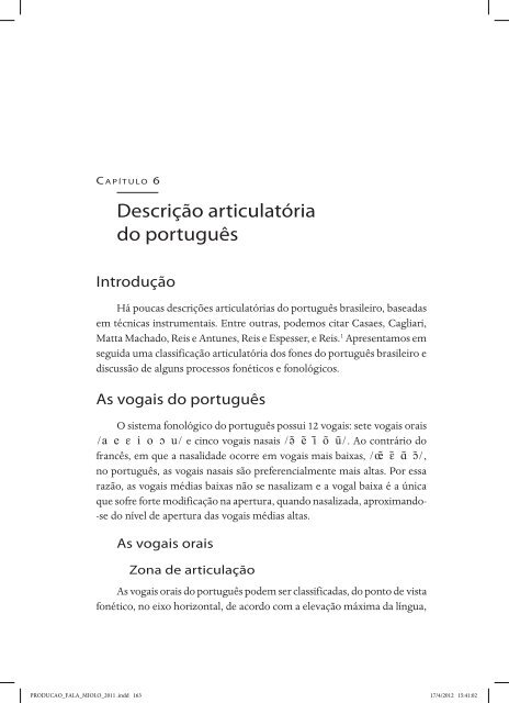 Capítulo 6 - Descrição articulatória do português - FALE