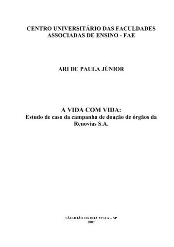 Monografia "A vida com Vida" - Fae