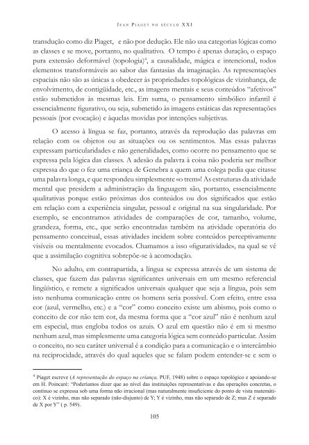 Jean Piaget no século XXI - Faculdade de Filosofia e Ciências ...