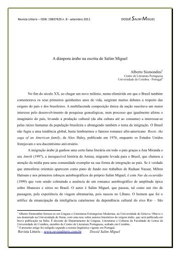 A diáspora árabe na escrita de Salim Miguel