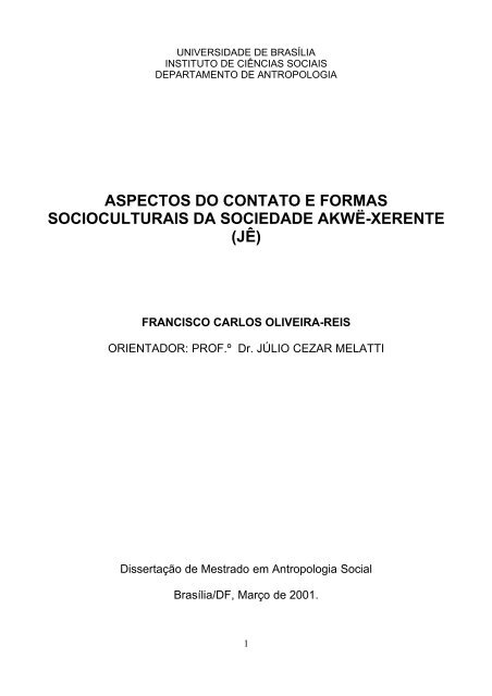 aspectos do contato e formas socioculturais da sociedade akwë ...