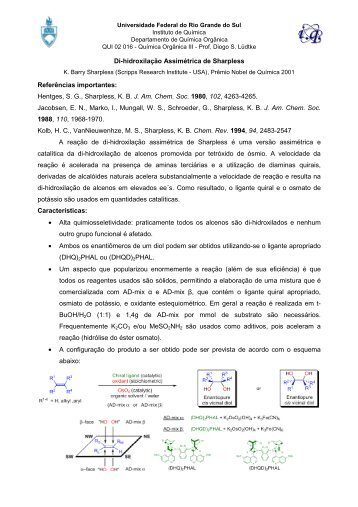 Di-hidroxilação Assimétrica de Sharpless - Instituto de Química