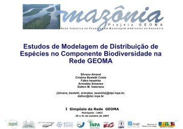 Estudos de Modelagem de Distribuição de ... - Geoma - LNCC