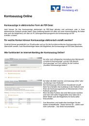 Kontoauszug Online - VR Bank Pinneberg eG