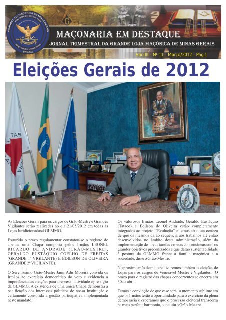 Eleições Gerais de 2012 - Grande Loja Maçônica de Minas Gerais