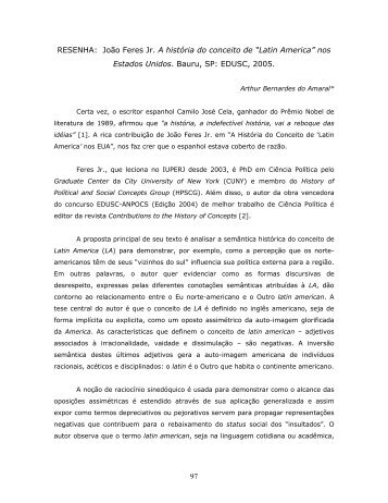 João Feres Jr. A história do conceito de “Latin America” - Revista de ...