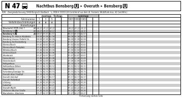 N 47 N Nachtbus Bensberg u > Overath > Bensberg u - VRS