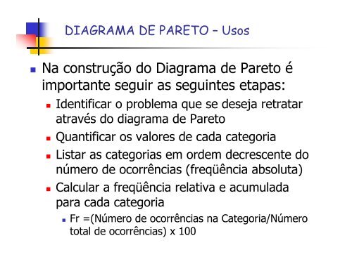 ferramentas para o controle ea melhoria da qualidade