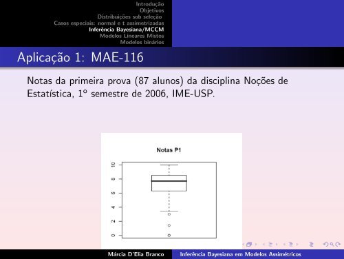 Inferência Bayesiana em Modelos Assimétricos - Instituto de ...