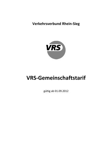 Verkehrsverbund Rhein-Sieg VRS-Gemeinschaftstarif